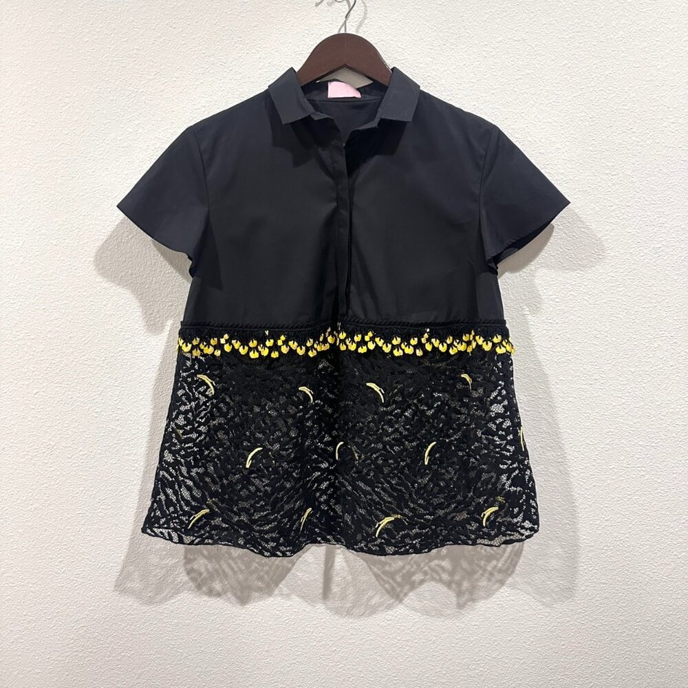 GIAMBA Black & Yellow Blouse